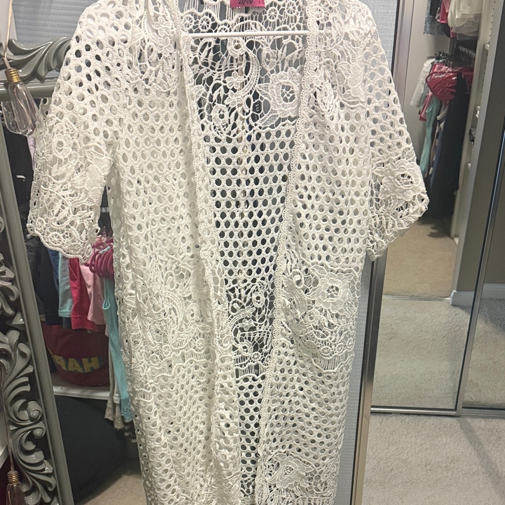 White Crochet Cardigan